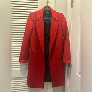 Red Zara coat